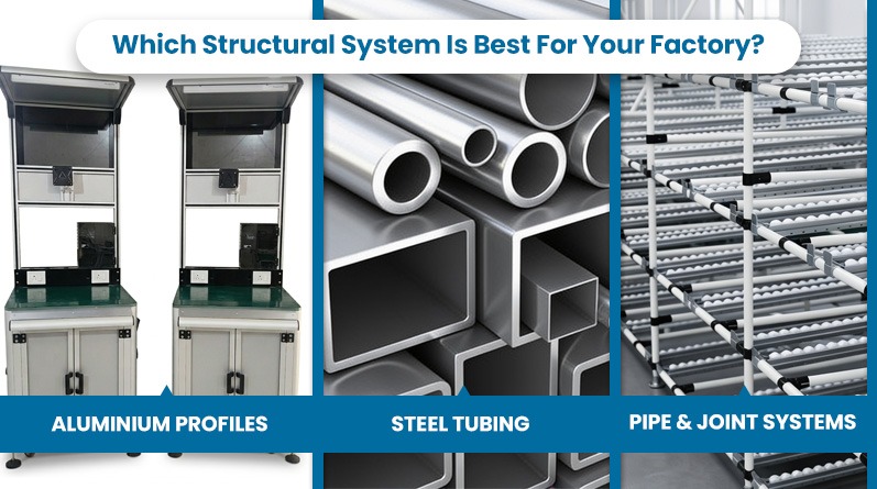 Aluminium Profiles vs Steel Tubing vs Pipe & Joint Systems: Which Structural System Is Best For Your Factory?